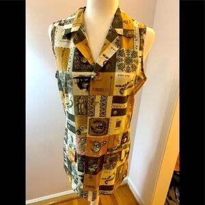 Xriss Xross silk Vintage buttoned vest, size M